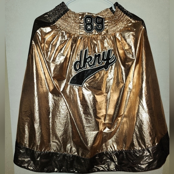 DKNY teens rose-gold metallic mid-length skirt in size 14 (sm) - Picture 7 of 9